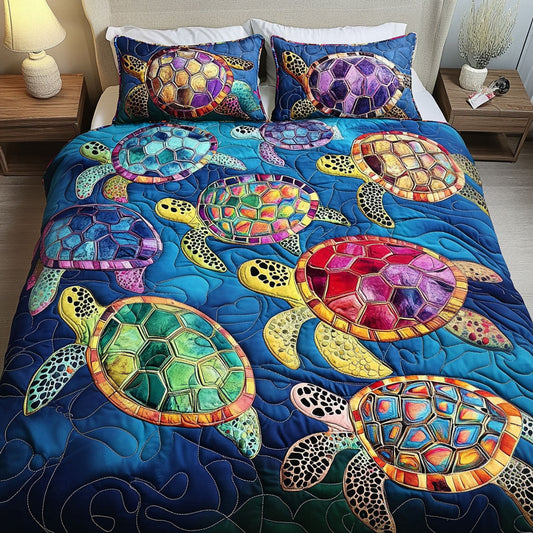 Gentle Waves 3-Piece Quilted Bedding Set NCU0PT2401