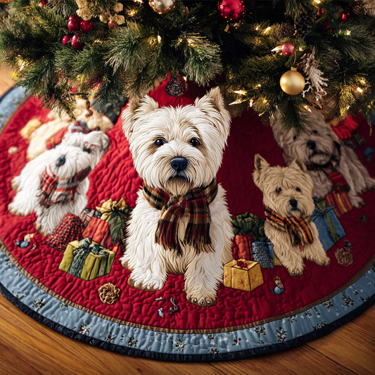 Gentle West Highland Terrier Christmas Quilted Tree Skirt NCU0DK10827