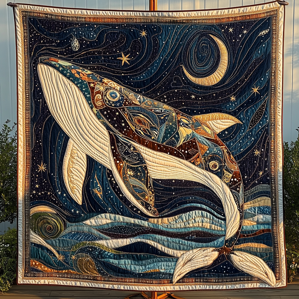 Gentle Whale Drift Quilted Blanket NCU0DK4004
