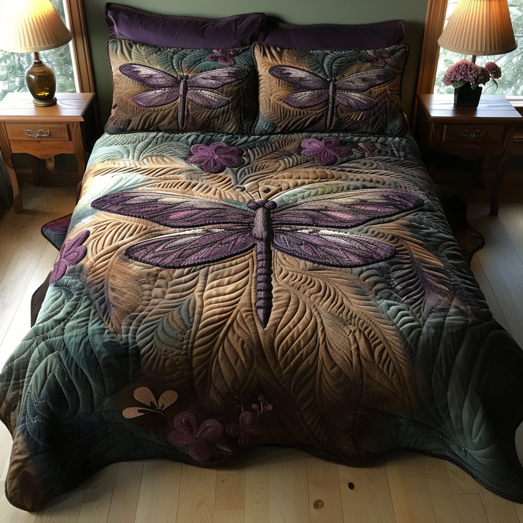 Gentle Wings 3-Piece Quilted Bedding Set NCU0DV8679