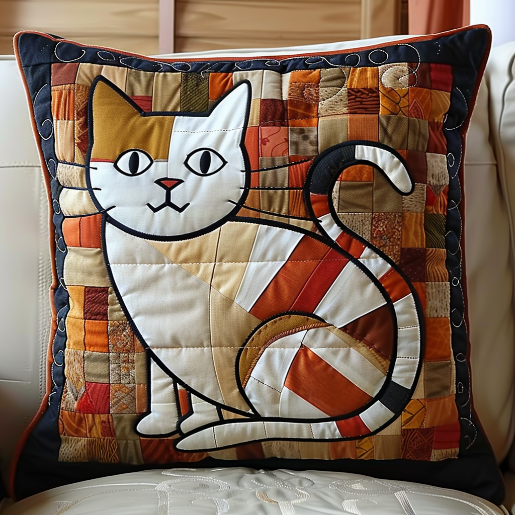 Geometric Kitty Quilted Pillow Case NCU0NT055