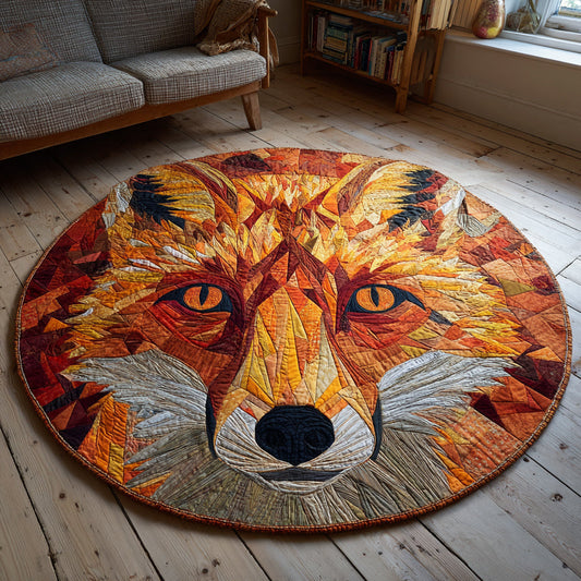 Geometric Fox Quilted Round Mat NCU0HH437