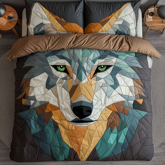 Geometric Predator 3-Piece Quilted Bedding Set NCU0NT4915