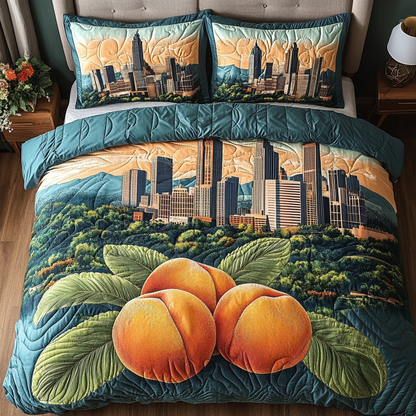 George Peach Delight 3-Piece Quilted Bedding Set NCU0VH4541