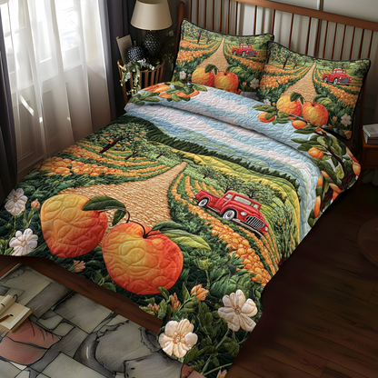George Peach Haven 3-Piece Quilted Bedding Set NCU0VH4539