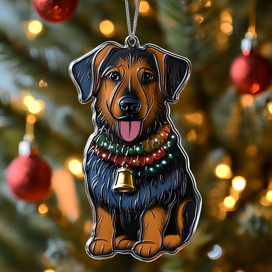 German Shepherd Christmas Charm Mica Ornament NCU0DK2218