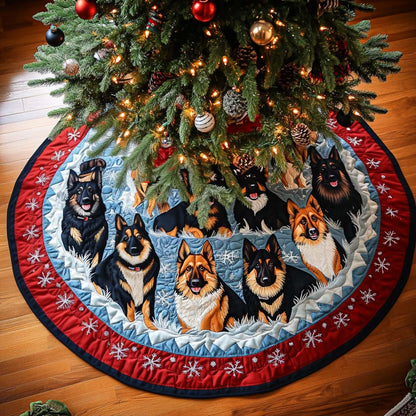 German Shepherd Elegance Christmas Quilted Tree Skirt NCU0NT1895