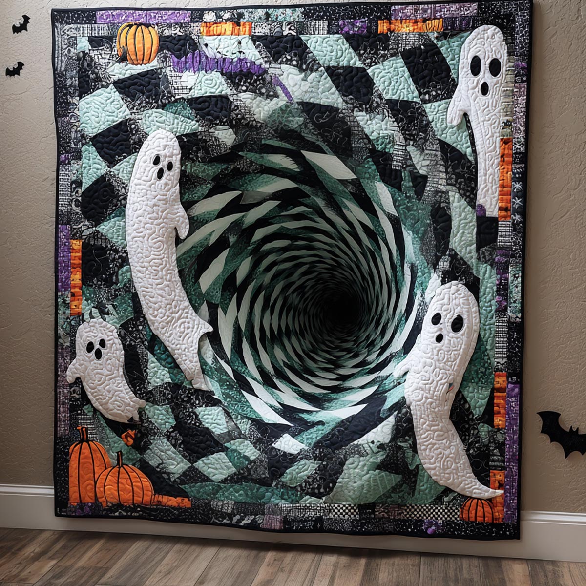 Ghost Whirl Art Quilt Hanging NCU0DV9863