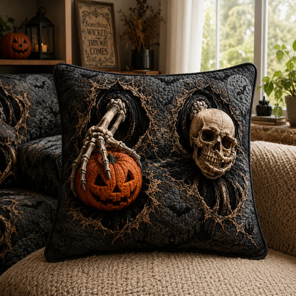 Ghostly Bones Quilted Pillow Case NCU0PT11811