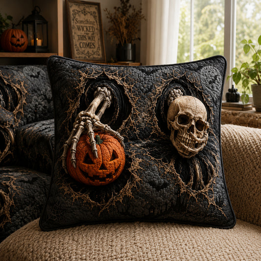 Ghostly Bones Quilted Pillow Case NCU0PT11811