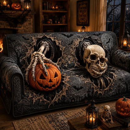 Ghostly Bones Quilted Sofa Cover NCU0PT11811