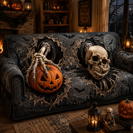 Ghostly Bones Quilted Sofa Cover NCU0PT11811