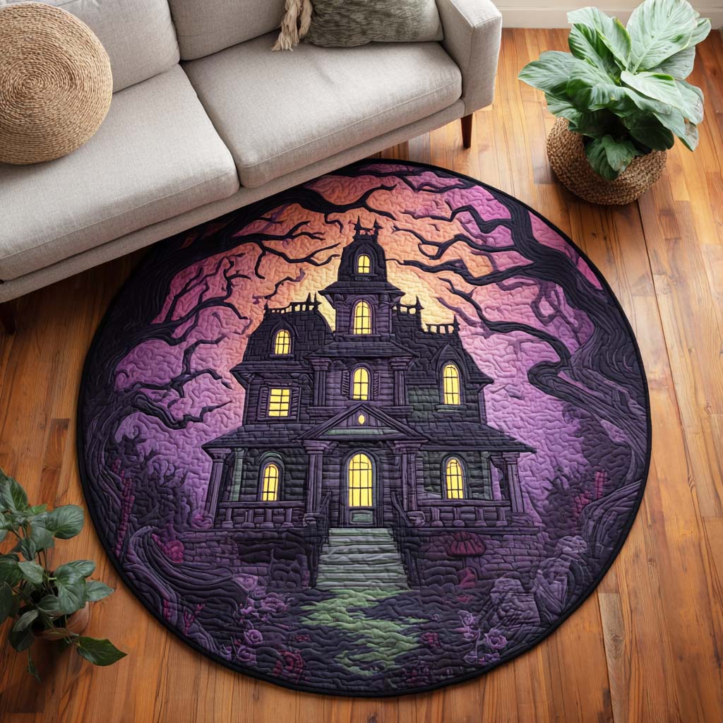 Ghostly Charm Quilted Round Mat NCU0TD054