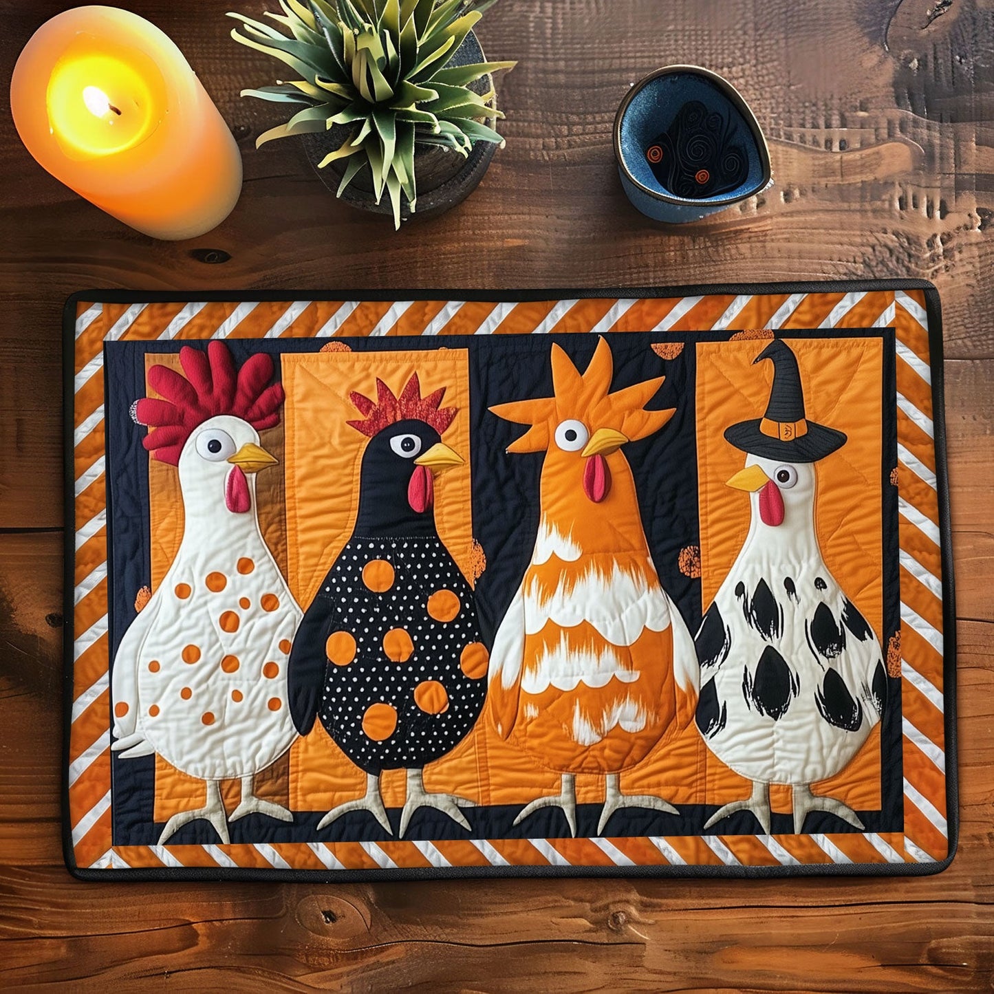 Ghostly Chicken Quilted Placemat NCU0TL1213