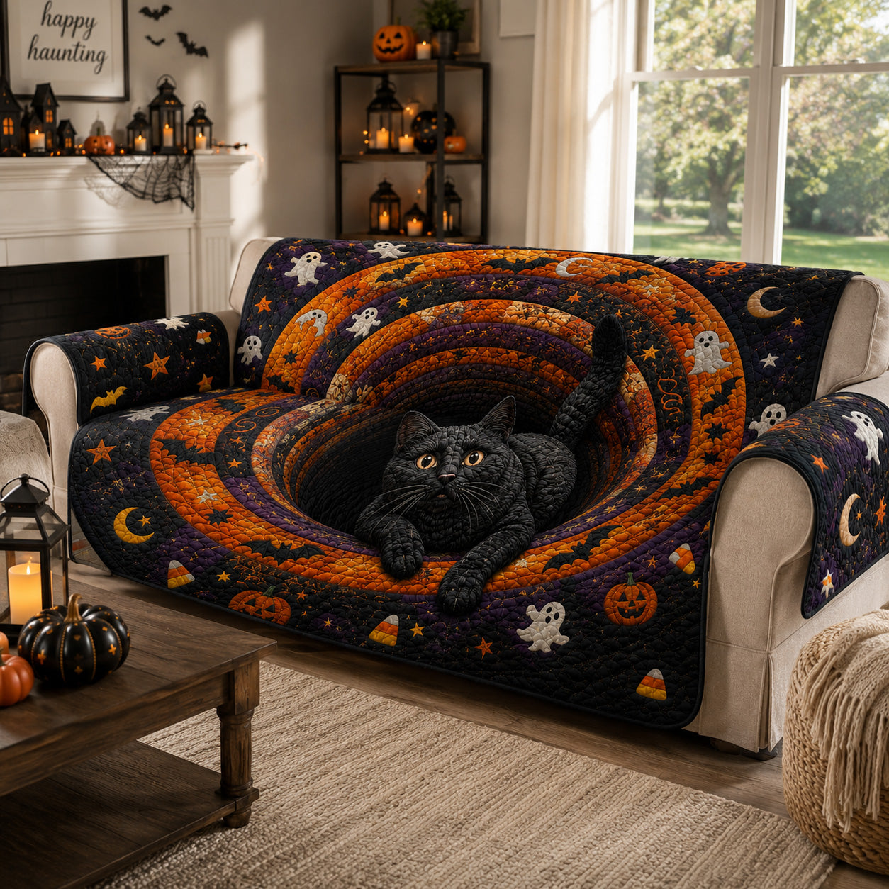 Ghostly Cuddle Quilted Sofa Cover NCU0VL3620
