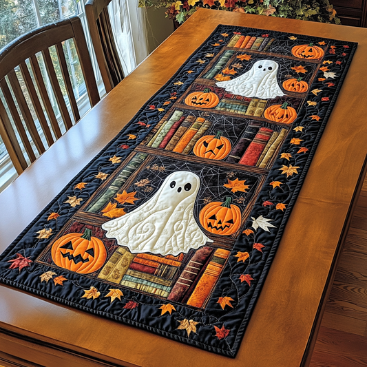 Ghostly Leaves Quilted Table Runner NCU0DK9316