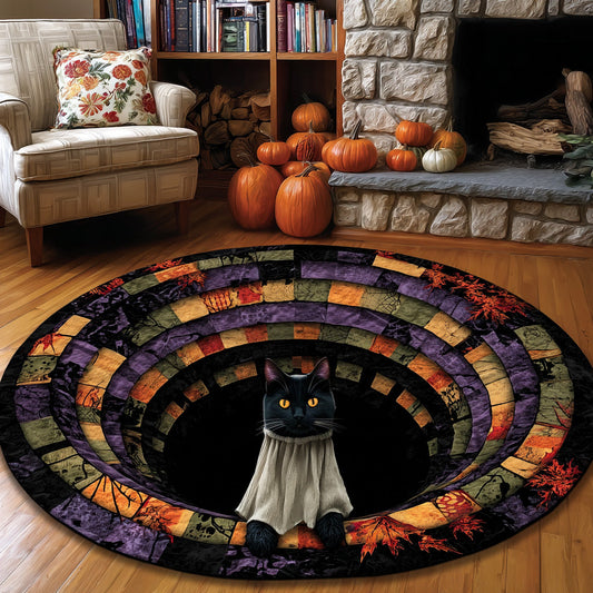 Ghostly Paws Quilted Round Mat NCU0VL2881