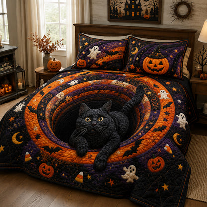 Ghostly Pounce 3-Piece Quilted Bedding Set NCU0VL3589