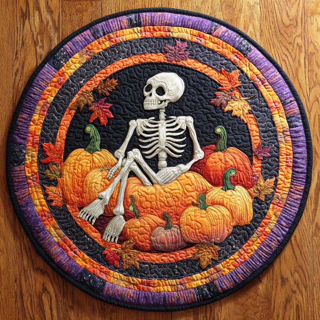 Ghostly Shadows Quilted Round Mat NCU0TD164