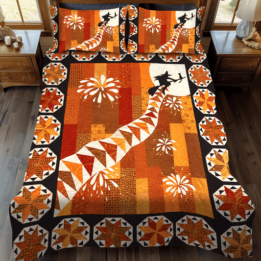 Ghoulish Glow 3-Piece Quilted Bedding Set NCU0DV954