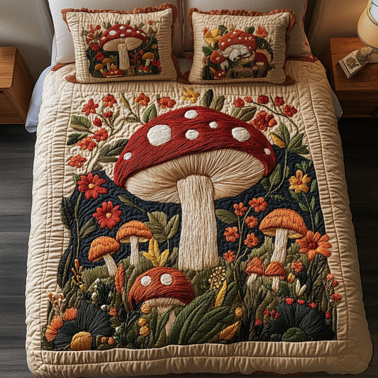 Giant Mushroom Dreams 3-Piece Quilted Bedding Set NCU0NT3610