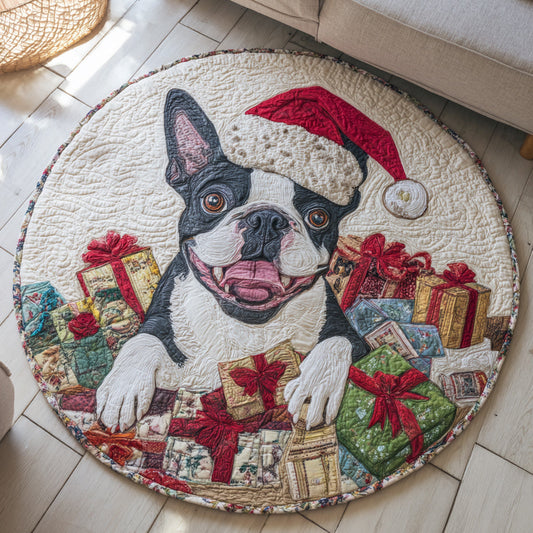 Gift Boston Terrier Quilted Round Mat NCU0HH1221