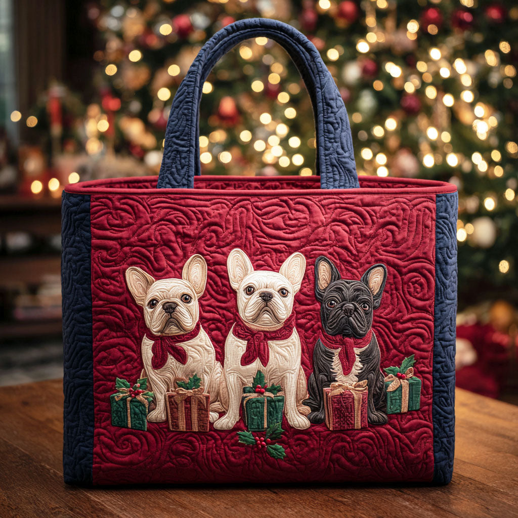 Gift Box Puppies Quilted Tote Bag NCU0TV1316