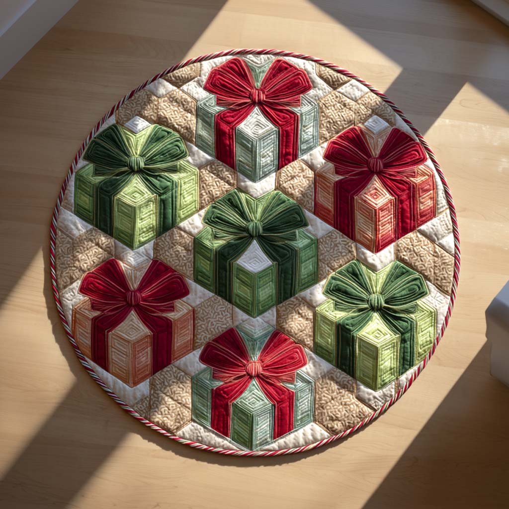 Gift Circle Quilted Round Mat NCU0XD580