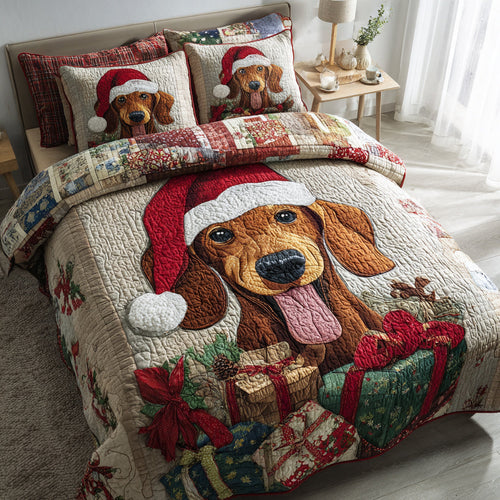 Gift Dachshund Fun 3-Piece Quilted Bedding Set NCU0HH383
