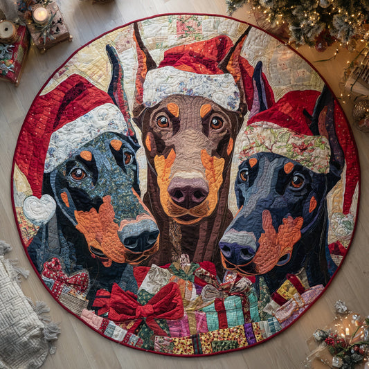 Gift Doberman Trio Quilted Round Mat NCU0HH1321