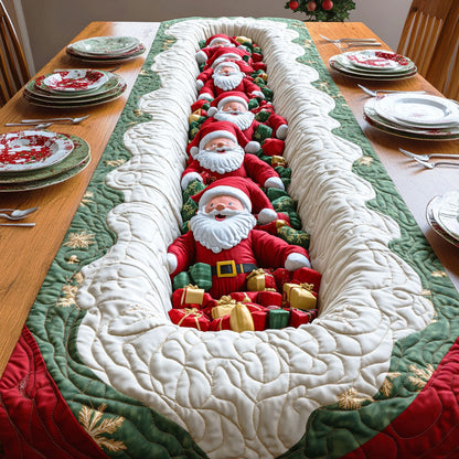 Gift Hole Santa Quilted Table Runner NCU0TD819