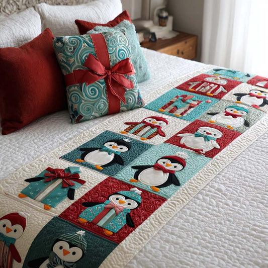 Gift Penguins Quilted Bed Runner NCU0NT10035