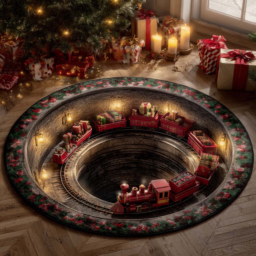 Christmas Train Round Carpet NCU0VT304