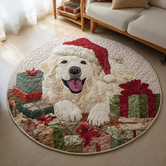 Gifted Great Pyrenees Quilted Round Mat NCU0HH317