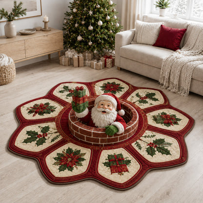 Gifting Santa Claus Custom Shape Area Rug NCU0HH2148