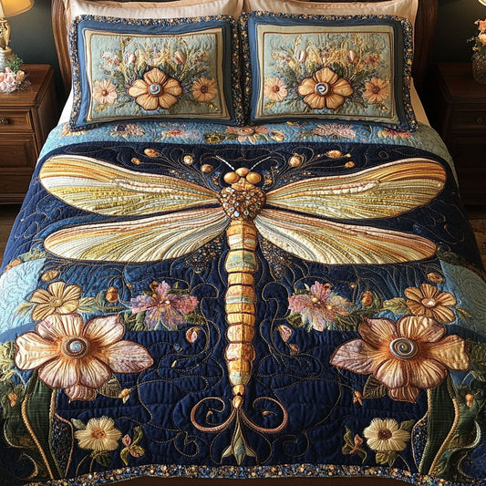 Gilded Elegance 3-Piece Quilted Bedding Set NCU0NT4577
