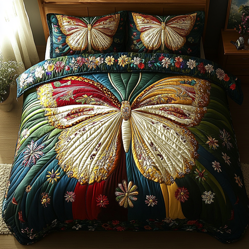 Gilded Wings 3-Piece Quilted Bedding Set NCU0DV3183