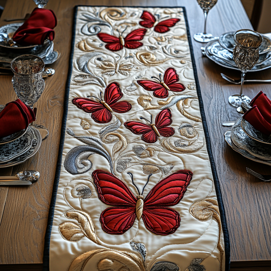Gilded Wings Quilted Table Runner NCU0DV2963