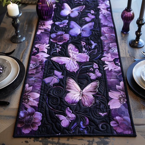 Gilded Wings Quilted Table Runner NCU0DV3433