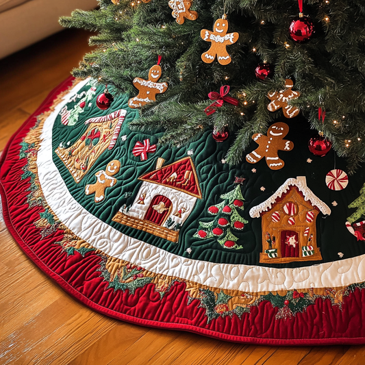 Ginger Joy Quilted Christmas Tree Skirt NCU0VH731