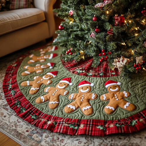 Ginger Snap Christmas Quilted Tree Skirt NCU0VH124