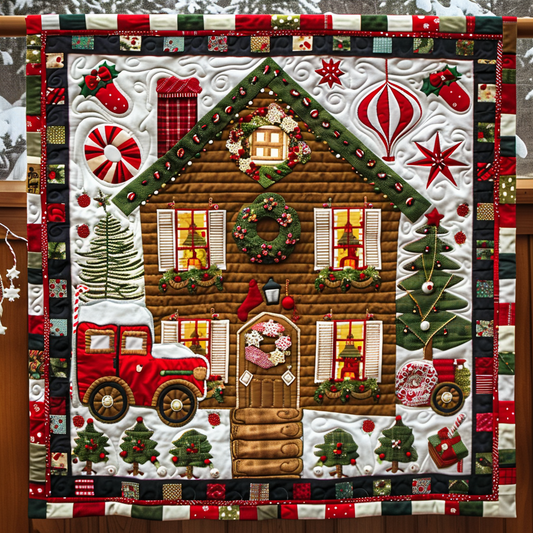 Gingerbread House Quilted Blanket NCU0NT098