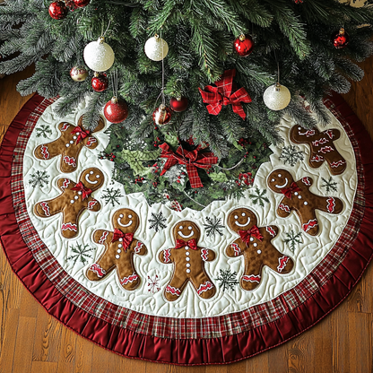 Gingerbread Charm Christmas Quilted Tree Skirt NCU0DK10487