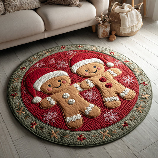 Gingerbread Couple Quilted Round Mat NCU0HH180