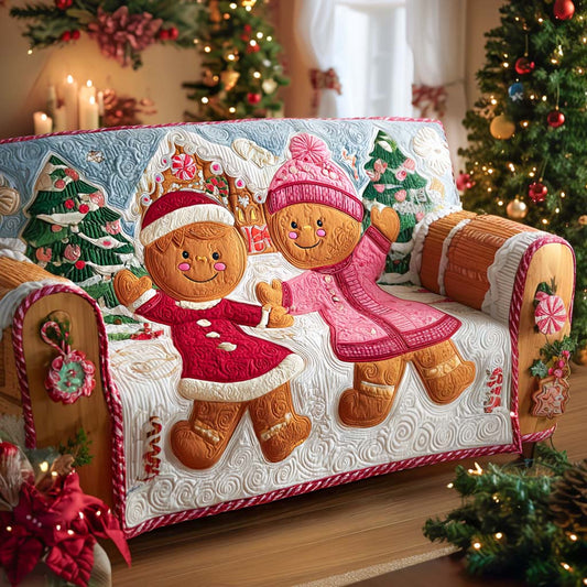 Gingerbread Cozy Hug Quilted Sofa Cover NCU0XD1248