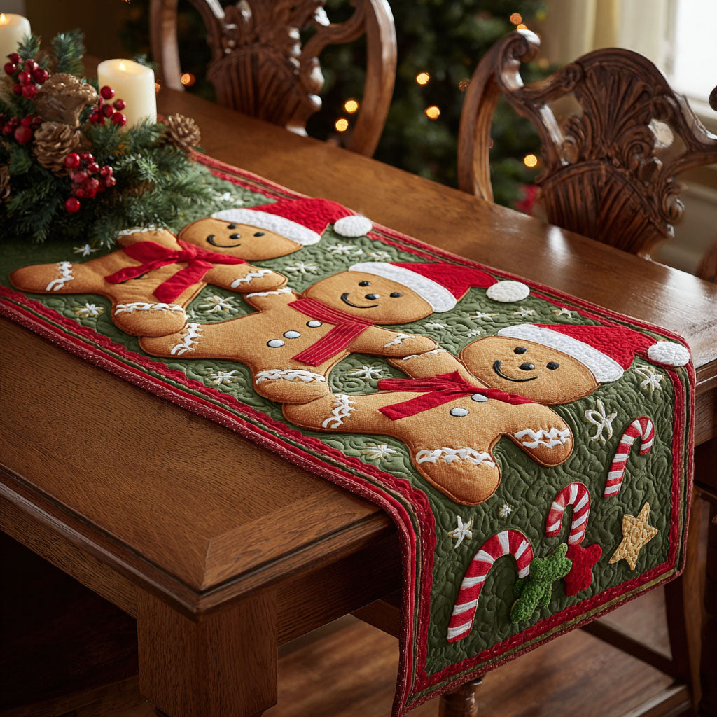 Gingerbread Delight Quilted Table Runner NCU0DK11552