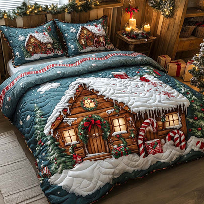 Gingerbread Dreams 3-Piece Quilted Bedding Set NCU0XD493