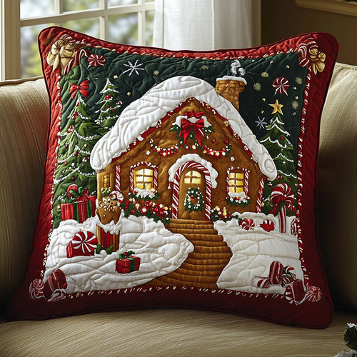 Gingerbread Glow Quilted Pillow Case NCU0VH595