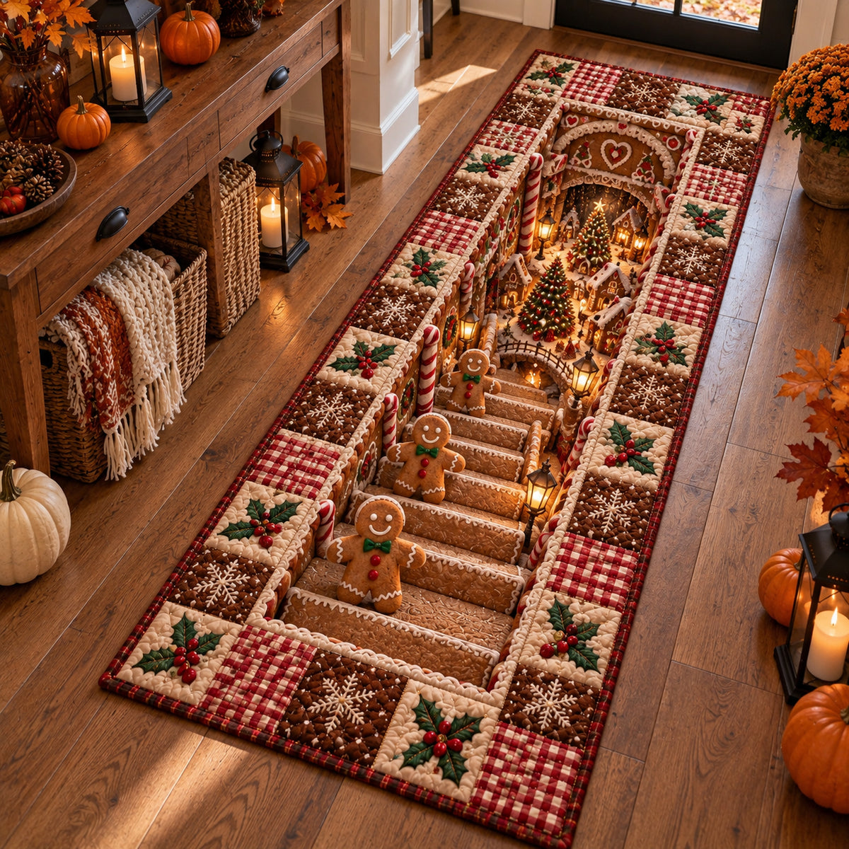 Gingerbread Holiday Stairway Runner Carpet NCU0DV10215