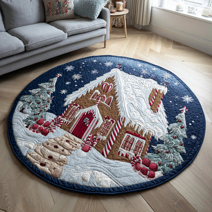 Gingerbread House Quilted Round Mat NCU0HH181